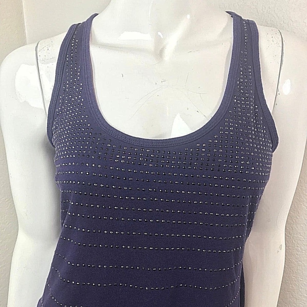 EXPRESS Tank Top Purple small Embellished Cotton - Picture 2 of 7